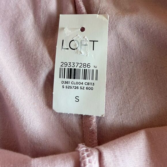 Loft Beach Light Pink Drawstring Waist Eyelet Trim Pants Size Small - Picture 8 of 9